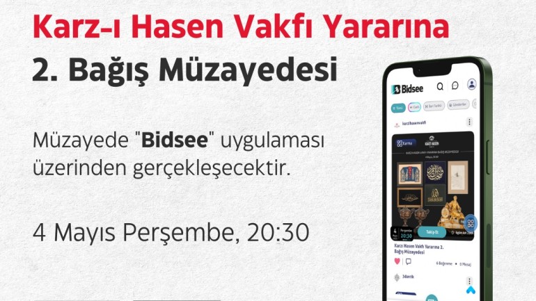 KARZI HASEN VAKFI YARARINA 2. ONLINE BAĞIŞ MÜZAYEDESİ