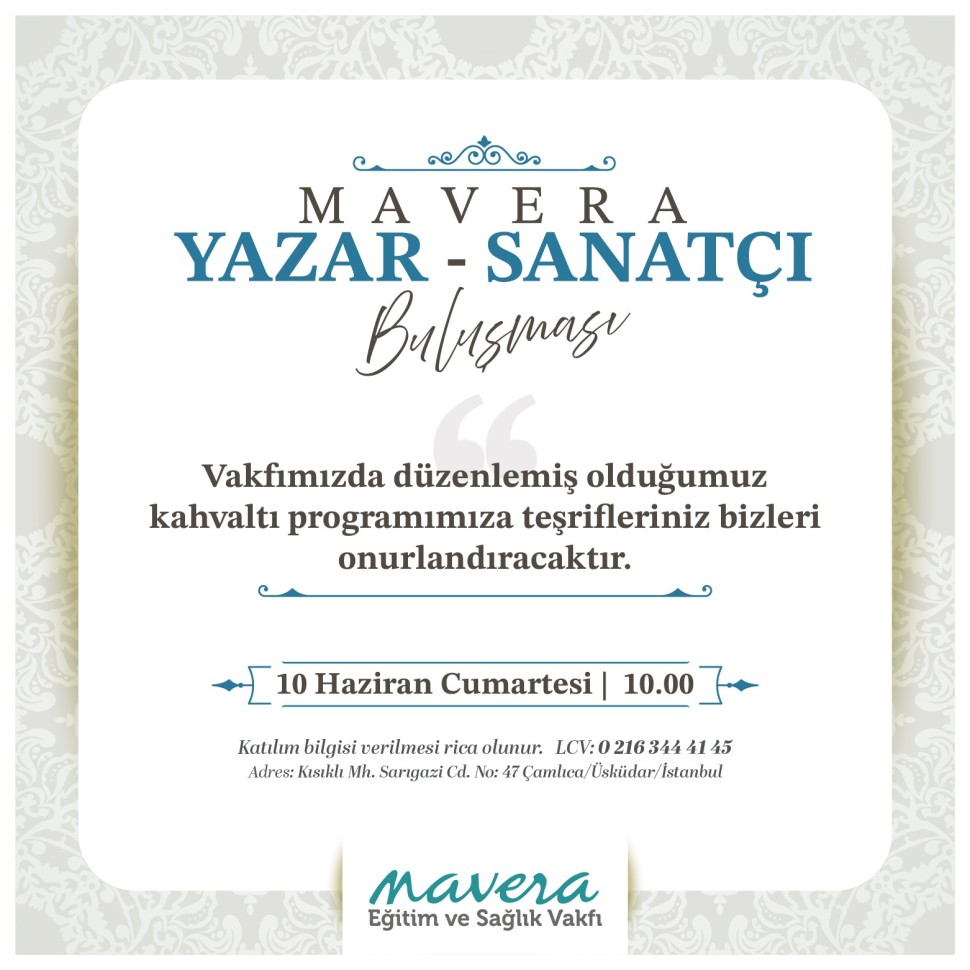 Mavera Eğitim ve Sağlık Vakfı Yazar-Sanatçı Buluşması